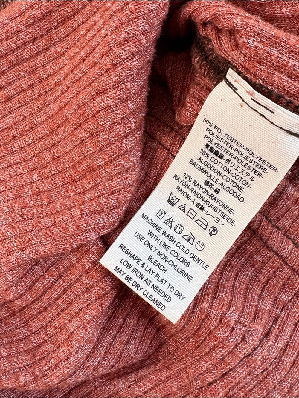 We The Free Thermal Tee Ribbed Tunic Top Sz S Slouchy Boho Asymmetrical Hem - Picture 8 of 10